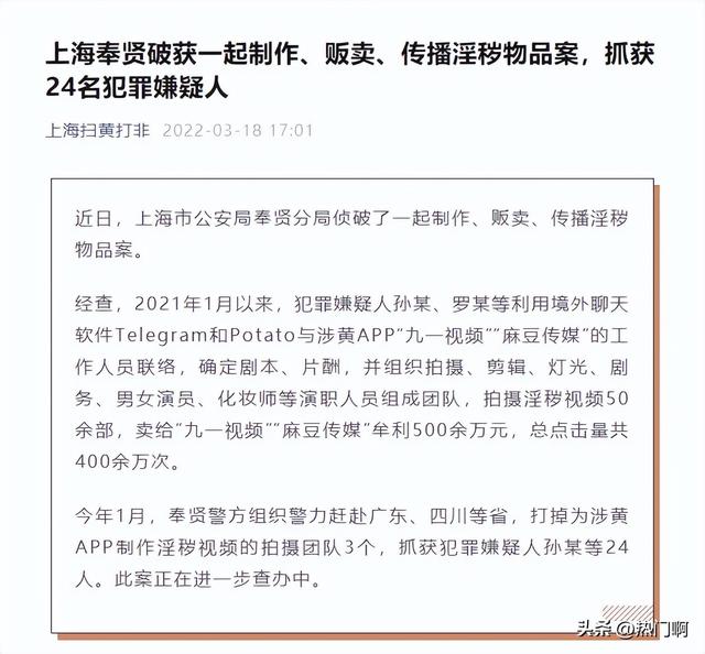 揭秘麻豆傳媒，拍攝不良視頻非法獲利，終于沒能逃脫法律的制裁